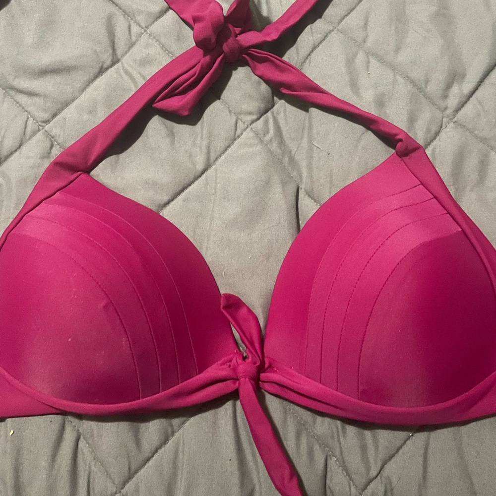 Halter Neck Tie Back Push Up Bikini Top